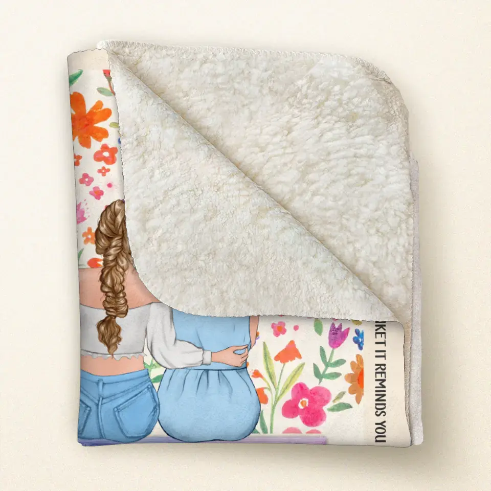 Personalized Mom & Daughter Quilt/Fleece Throw Blanket - Mother's Day Gift Idea To Mom - Up to 4 Daughters - How Much We Love You