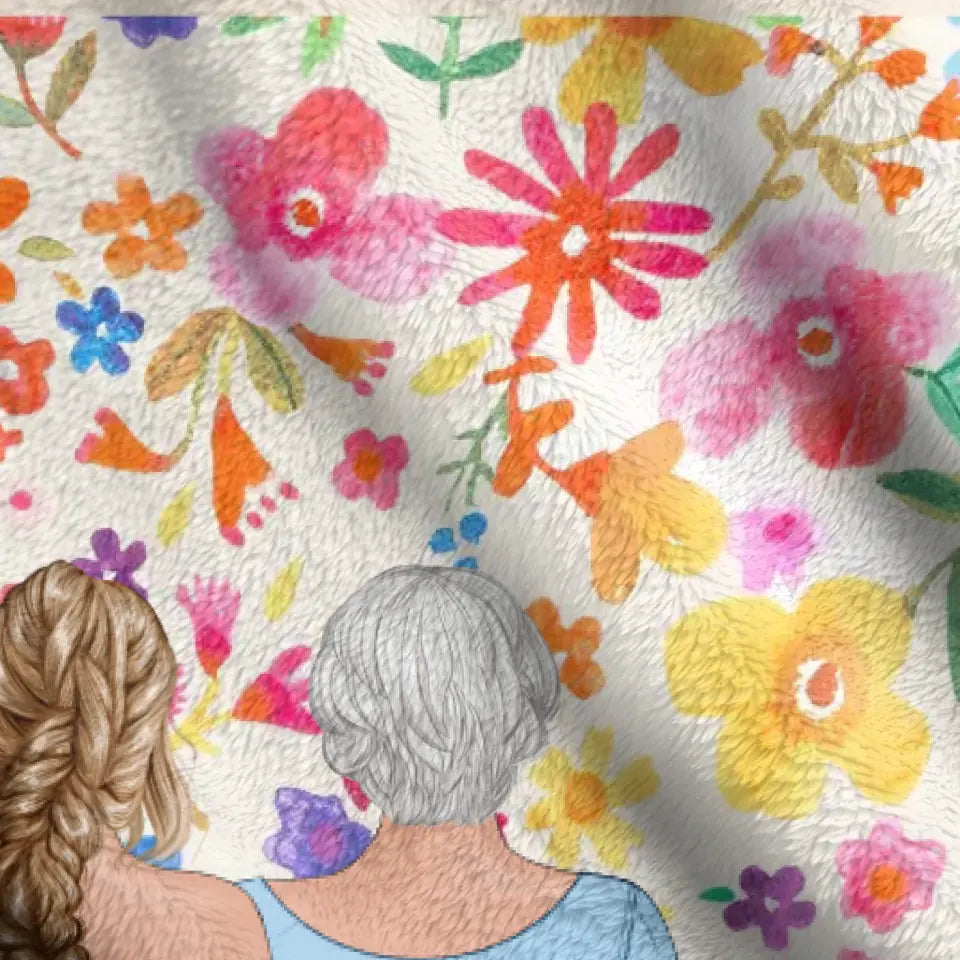 Personalized Mom & Daughter Quilt/Fleece Throw Blanket - Mother's Day Gift Idea To Mom - Up to 4 Daughters - How Much We Love You