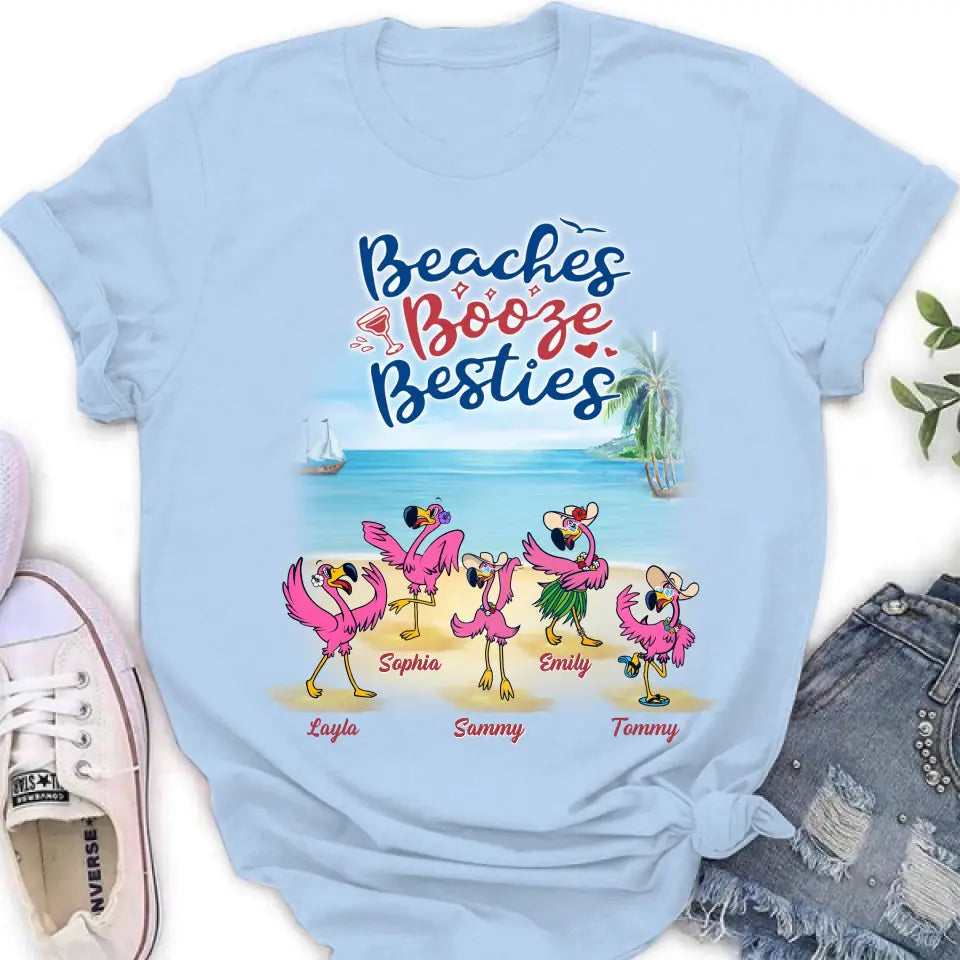 Personalized Beach Besties Shirt/Hoodie - Gift Idea For Besties/Friends/Beach Lovers - Up to 5 Besties  - I Love You To The Beach & Back