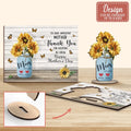 Personalized Sunflower Wooden Mother's Card - Up to 8 Kids - Mother's Day Gift Idea For Mom - Thank You For Helping Me Grow