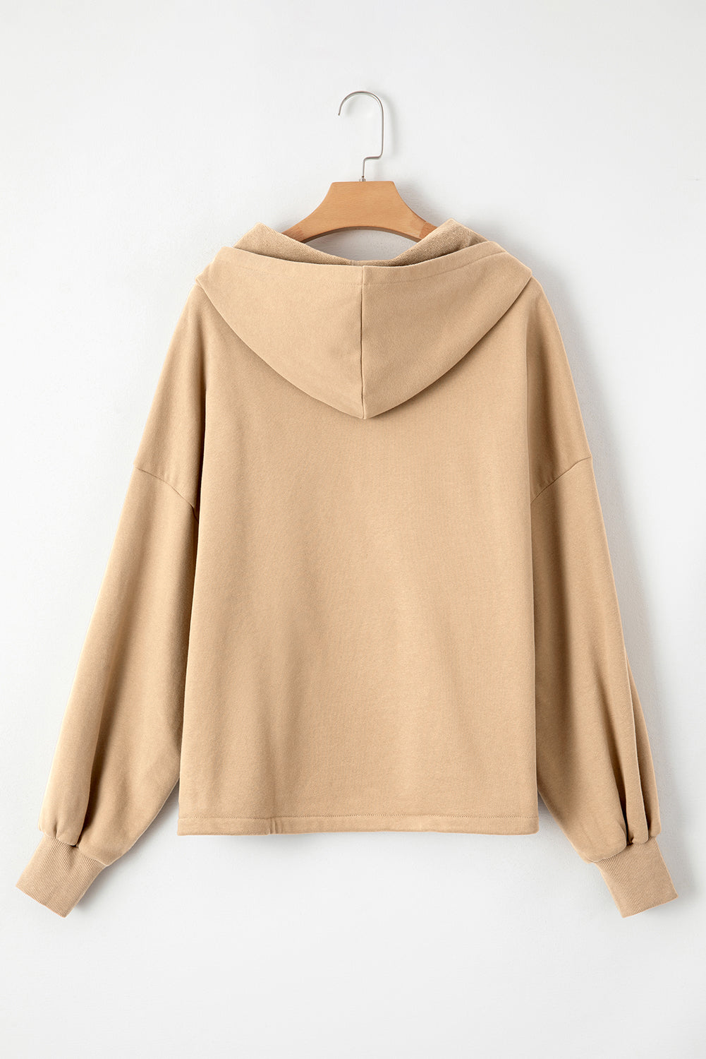 Orange Half Zipper Hoodie with Kangaroo Pockets | Drop Shoulder