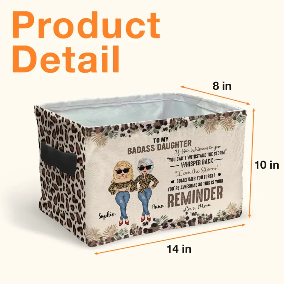 Personalized Mother And Daughter Storage Box - Gift Idea For Daughter/Mom - To My Badass Daughter