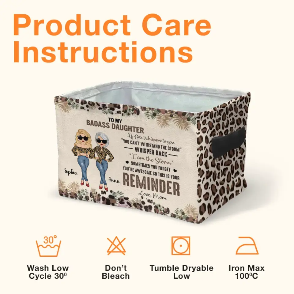 Personalized Mother And Daughter Storage Box - Gift Idea For Daughter/Mom - To My Badass Daughter