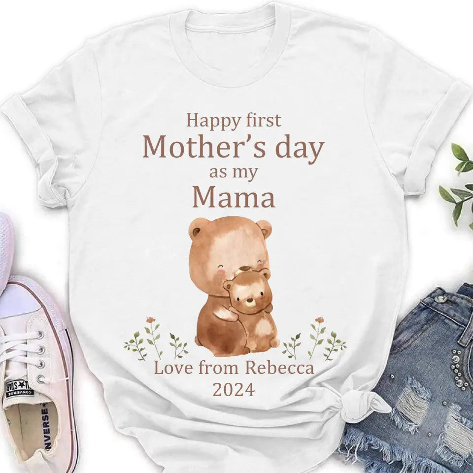 Personalized Happy First Mother's Day Shirt/Baby Onesie - Gift Idea For Mom/Grandma/Baby/Mother's Day