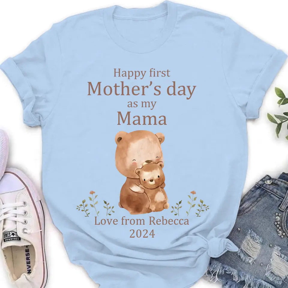 Personalized Happy First Mother's Day Shirt/Baby Onesie - Gift Idea For Mom/Grandma/Baby/Mother's Day