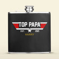 Personalized Papa Leather Flask - Up to 12 Children - Father's Day Gift Idea for Dad/Grandpa