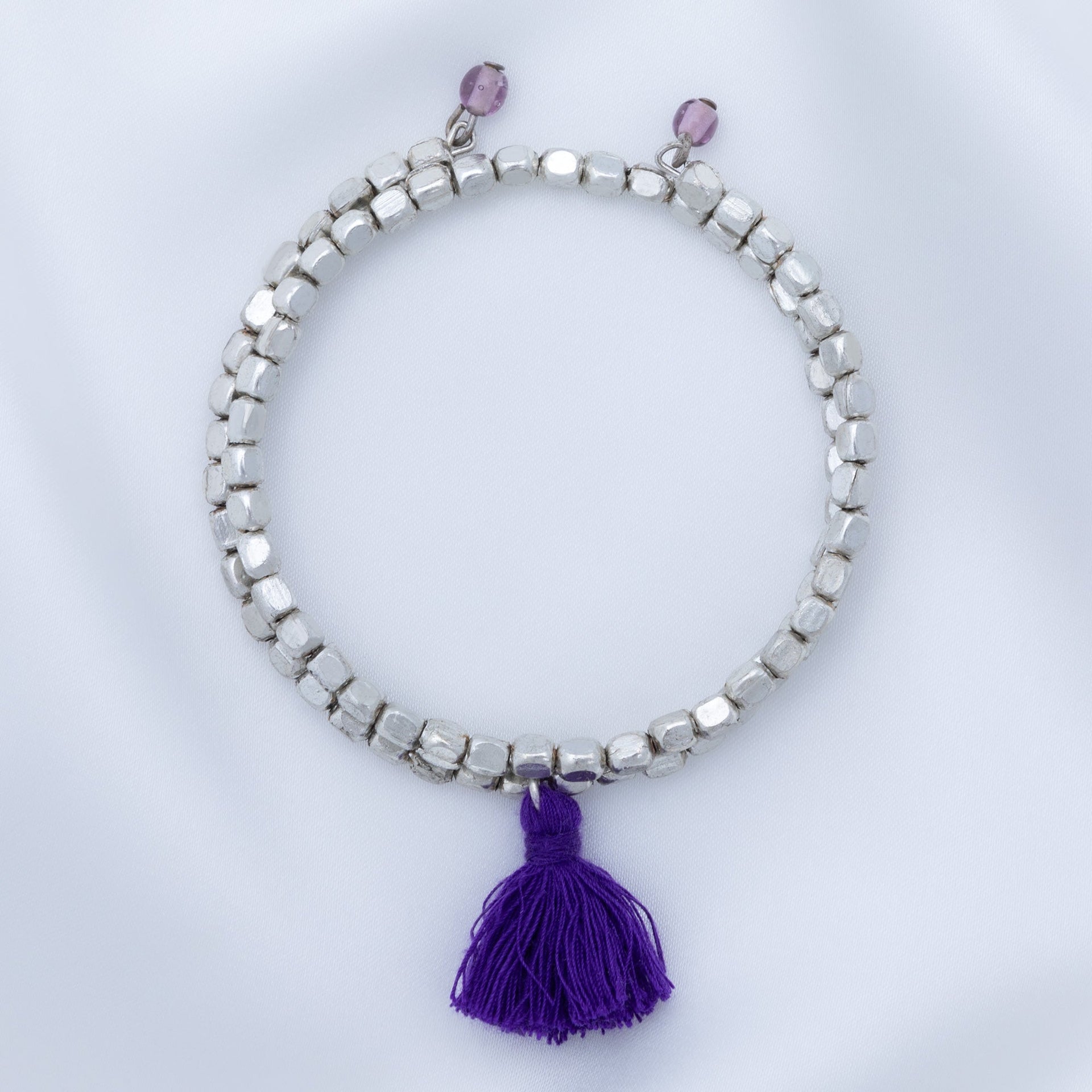 Taj Tassel Metal Bead Bracelet