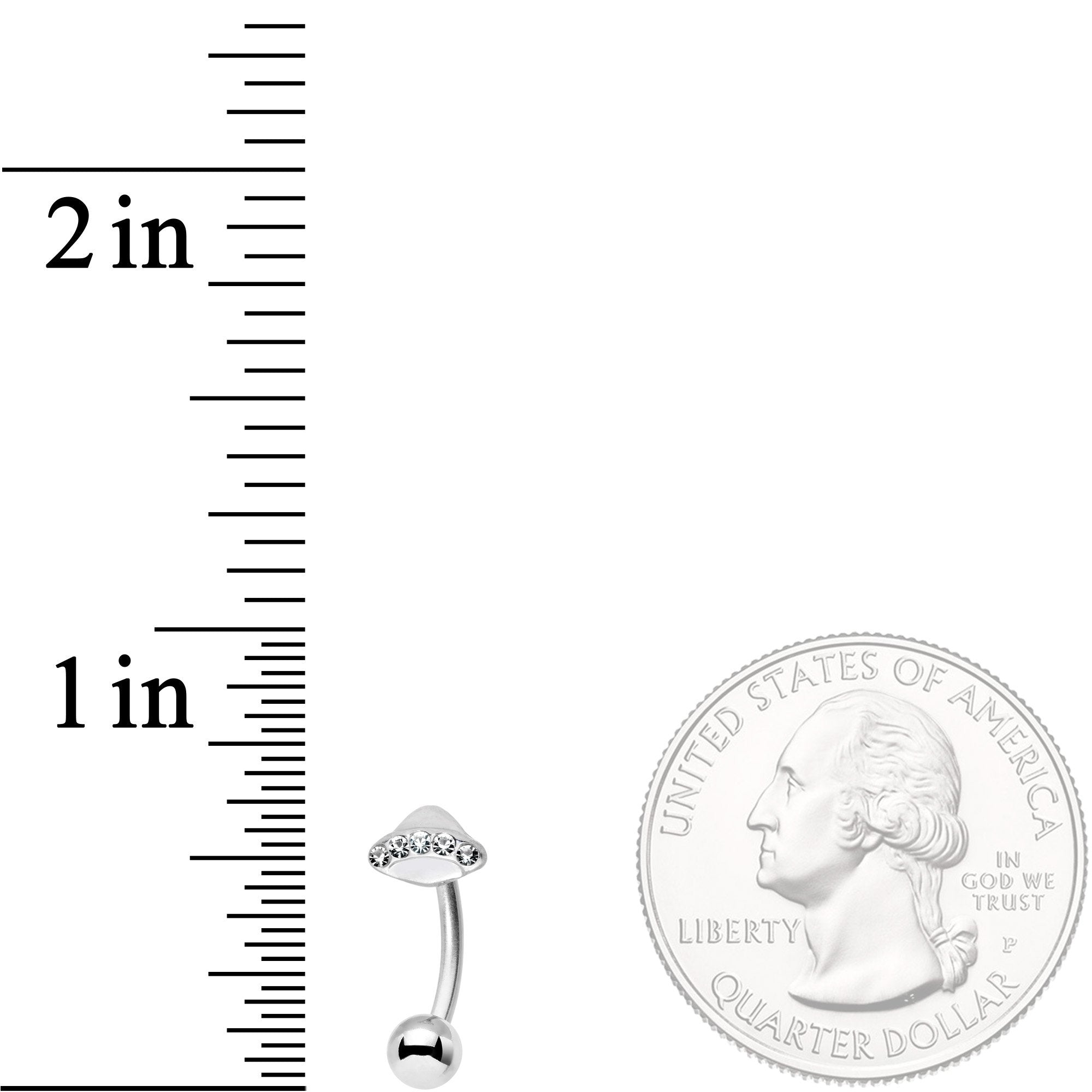 16G 5/16 Alien Spacecraft UFO Curved Eyebrow Ring