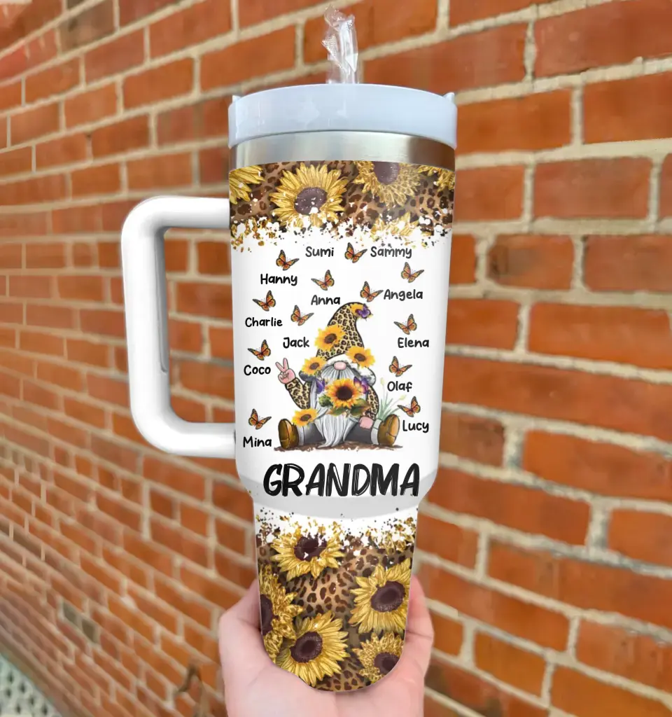 Personalized Grandma Tumbler - Up to 12 Kids - Mother's Day Gift Idea for Mom/Grandma