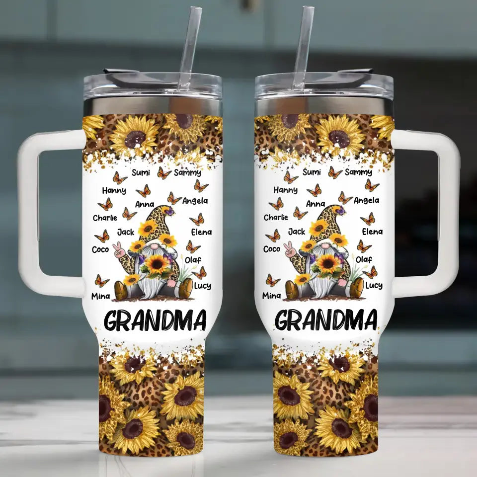Personalized Grandma Tumbler - Up to 12 Kids - Mother's Day Gift Idea for Mom/Grandma