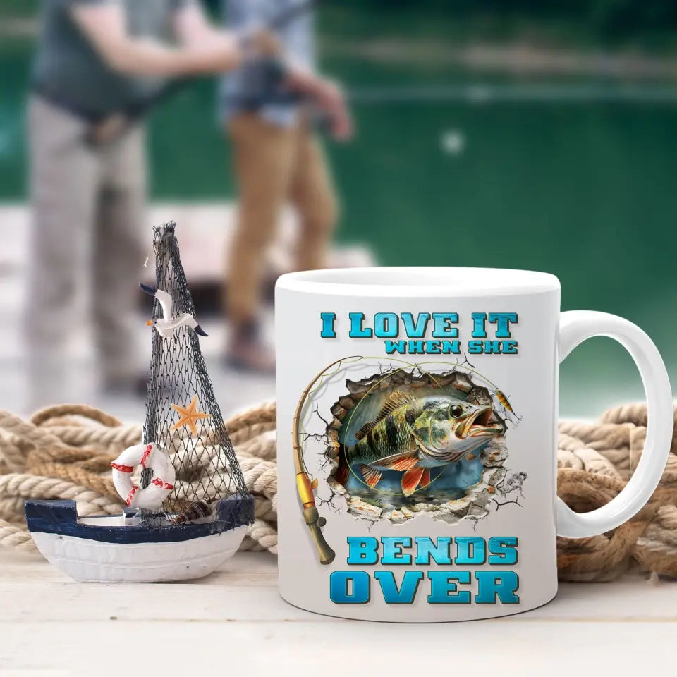 Personalized Fishing Largemouth Bass Break Through Wall Coffee Mug - Gift Idea For Fishing Lover/Father's Day/Birthday - On Weekends I Hook Up With Big Girls Who Swallow