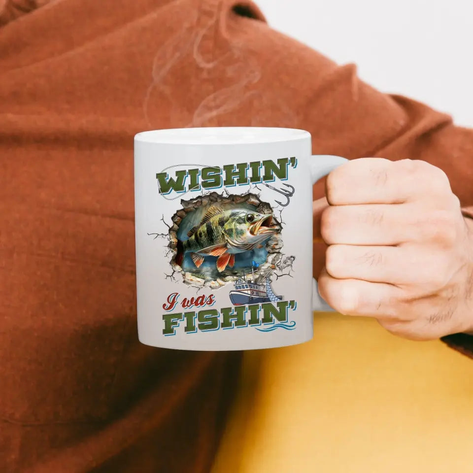 Personalized Fishing Largemouth Bass Break Through Wall Coffee Mug - Gift Idea For Fishing Lover/Father's Day/Birthday - On Weekends I Hook Up With Big Girls Who Swallow