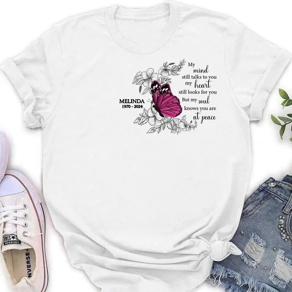 Personalized Butterfly Memorial T-shirt - Bereavement Gift For Loss of Family Members