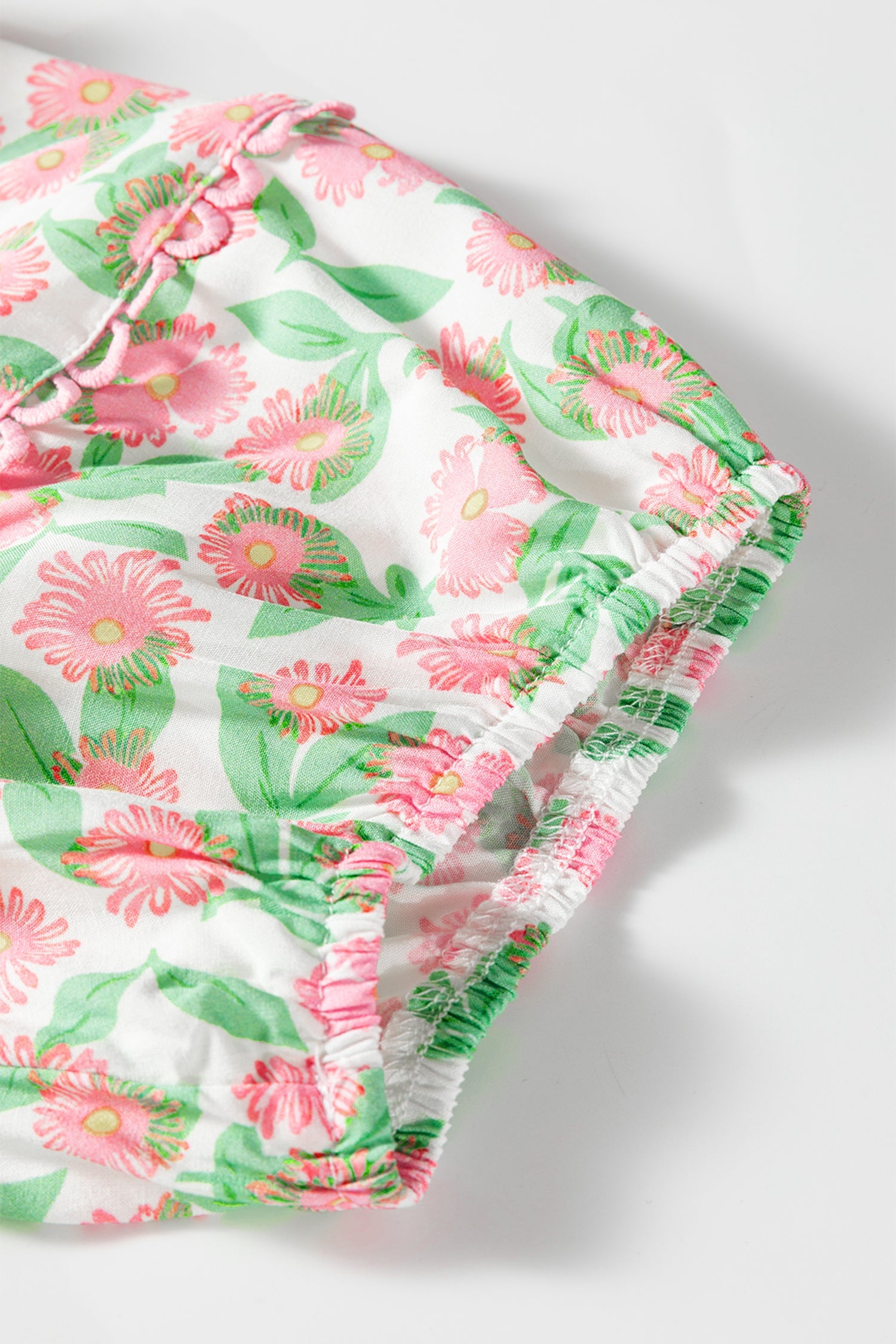 Rachel Floral Puff Sleeve Mini Dress - Cotton Babydoll Cottagecore