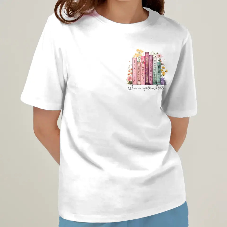 Women of the Bible Faith Graphic T-Shirt White Scripture Tee - Image 2