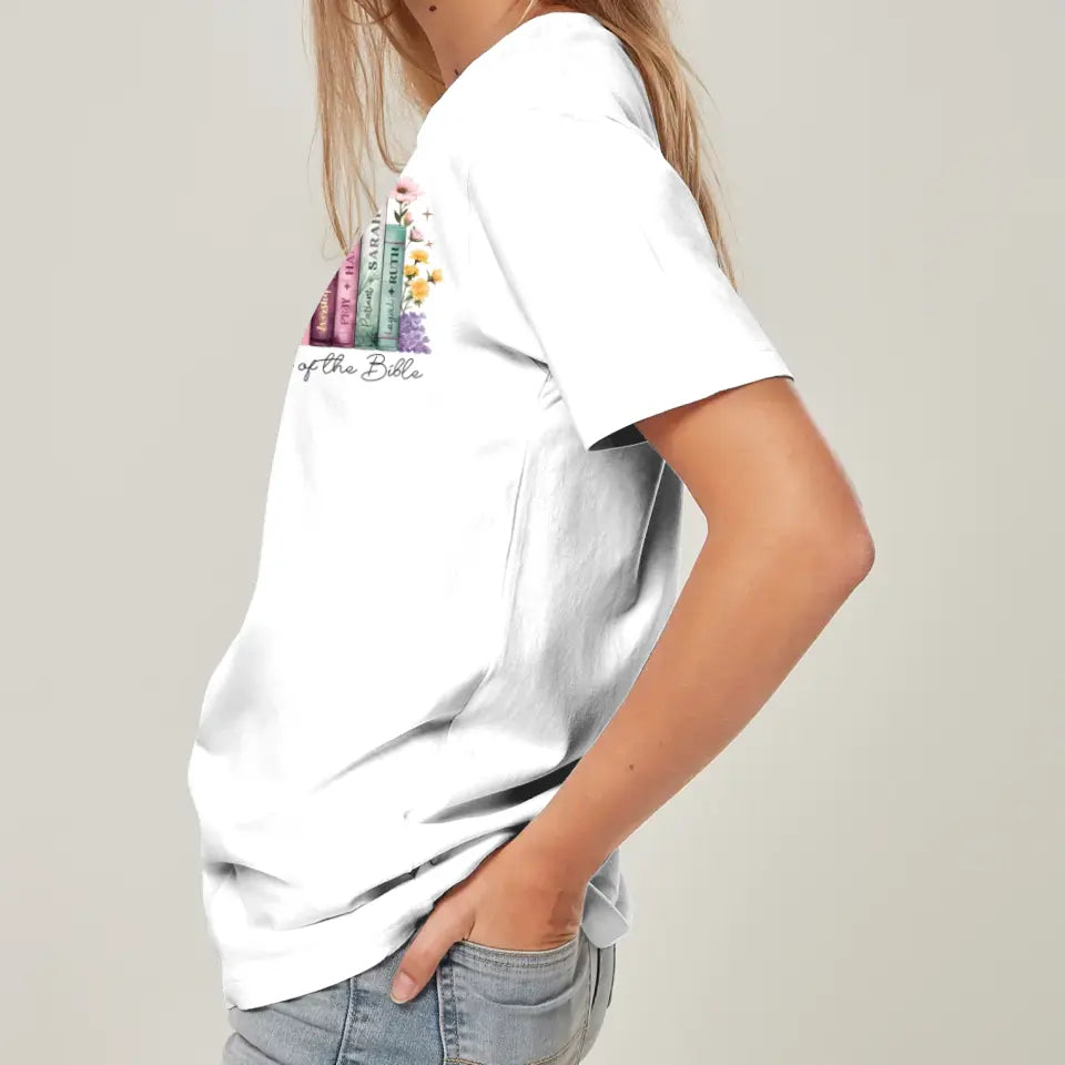 Women of the Bible Faith Graphic T-Shirt White Scripture Tee - Image 3