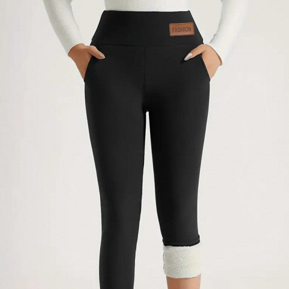Women's High-Waist Fleece-Lined Thermal Winter Leggings - Image 6