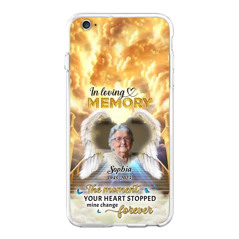 Personalized Photo Memorial Phone Case - Memorial Gift For Loss Of Family Member - The Moment Your Heart Stopped Mine Changed Forever - iPhone/Samsung
