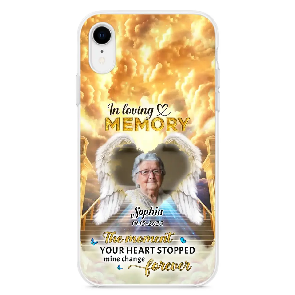 Personalized Photo Memorial Phone Case - Memorial Gift For Loss Of Family Member - The Moment Your Heart Stopped Mine Changed Forever - iPhone/Samsung