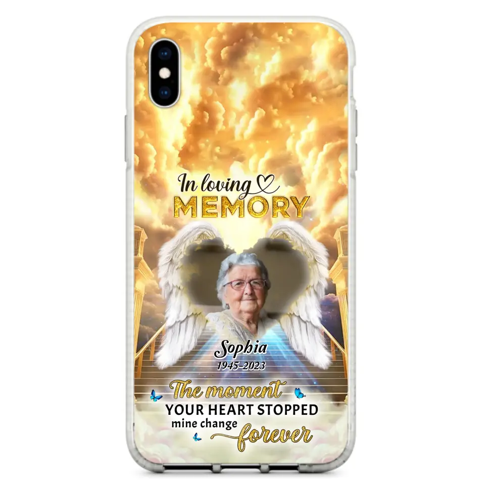 Personalized Photo Memorial Phone Case - Memorial Gift For Loss Of Family Member - The Moment Your Heart Stopped Mine Changed Forever - iPhone/Samsung