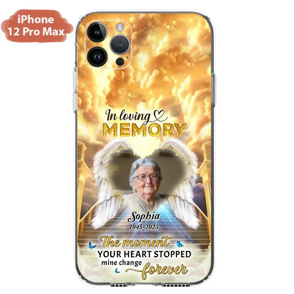 Personalized Photo Memorial Phone Case - Memorial Gift For Loss Of Family Member - The Moment Your Heart Stopped Mine Changed Forever - iPhone/Samsung