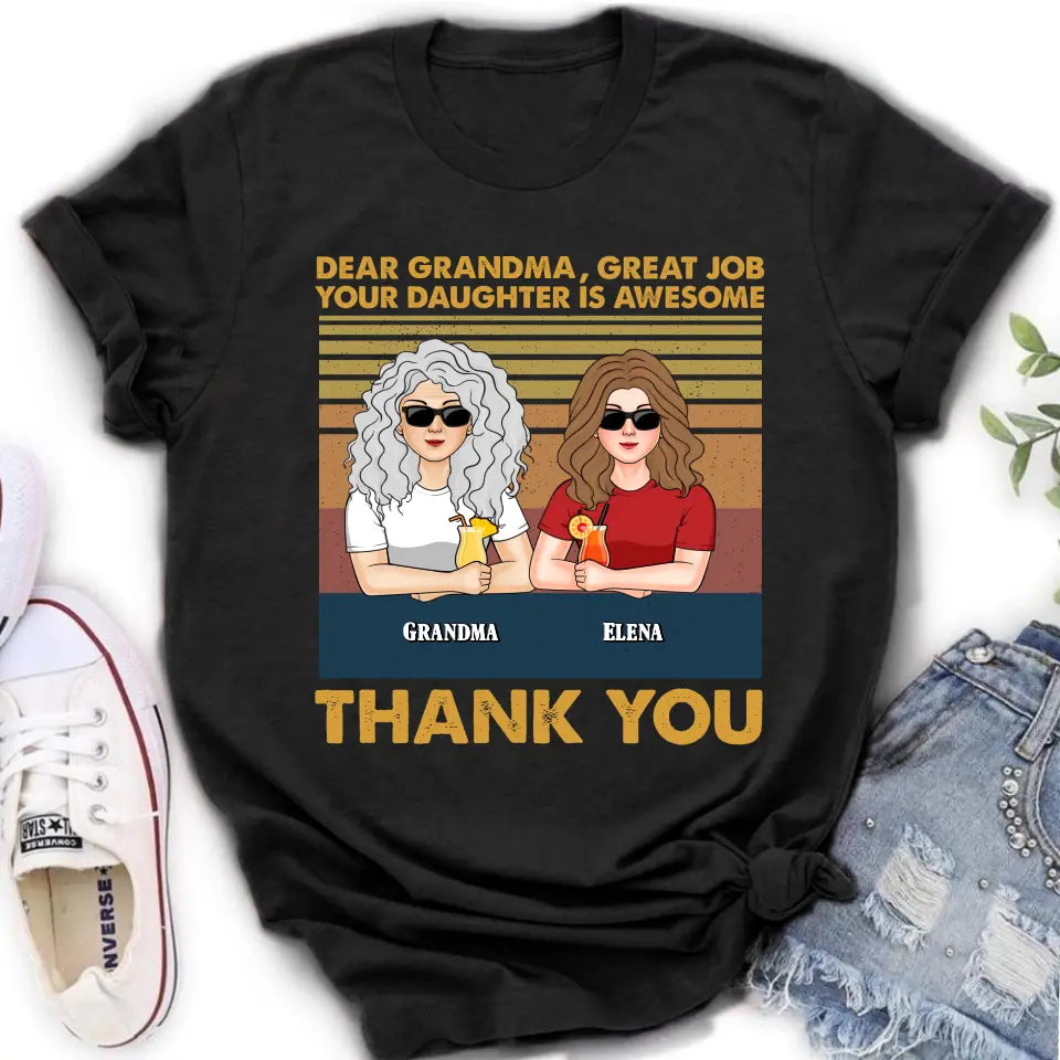 Personalized Grandma Shirt/Hoodie - Up to 4 Kids - Mother's Day Gift Idea For Grandma/Mom - Dear Grandma Great Job