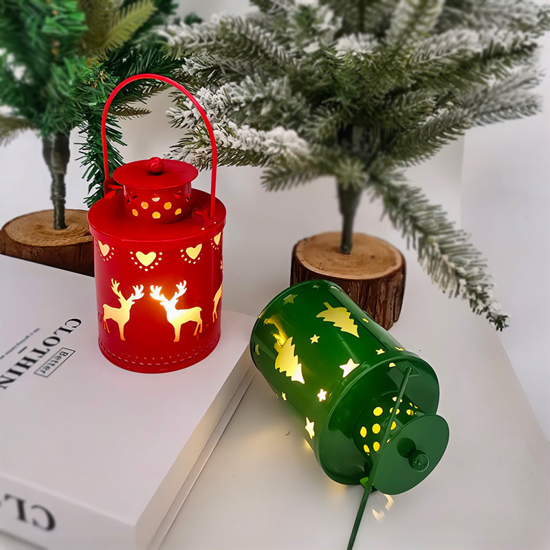 Nordic Style LED Christmas Lantern - Flickering Holiday Candle