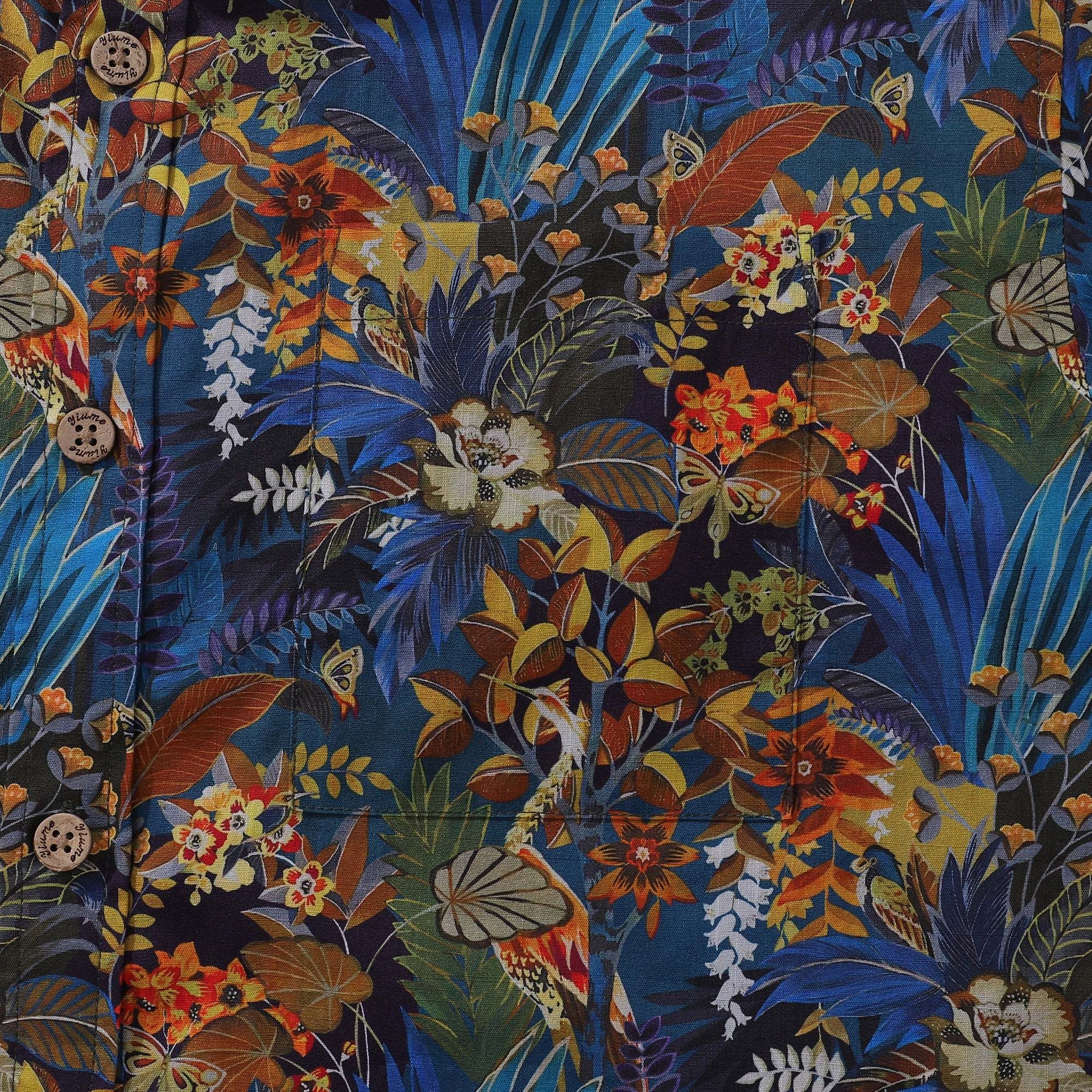 Men's Floral Insect Print Hawaiian Shirt 100% Cotton Casual