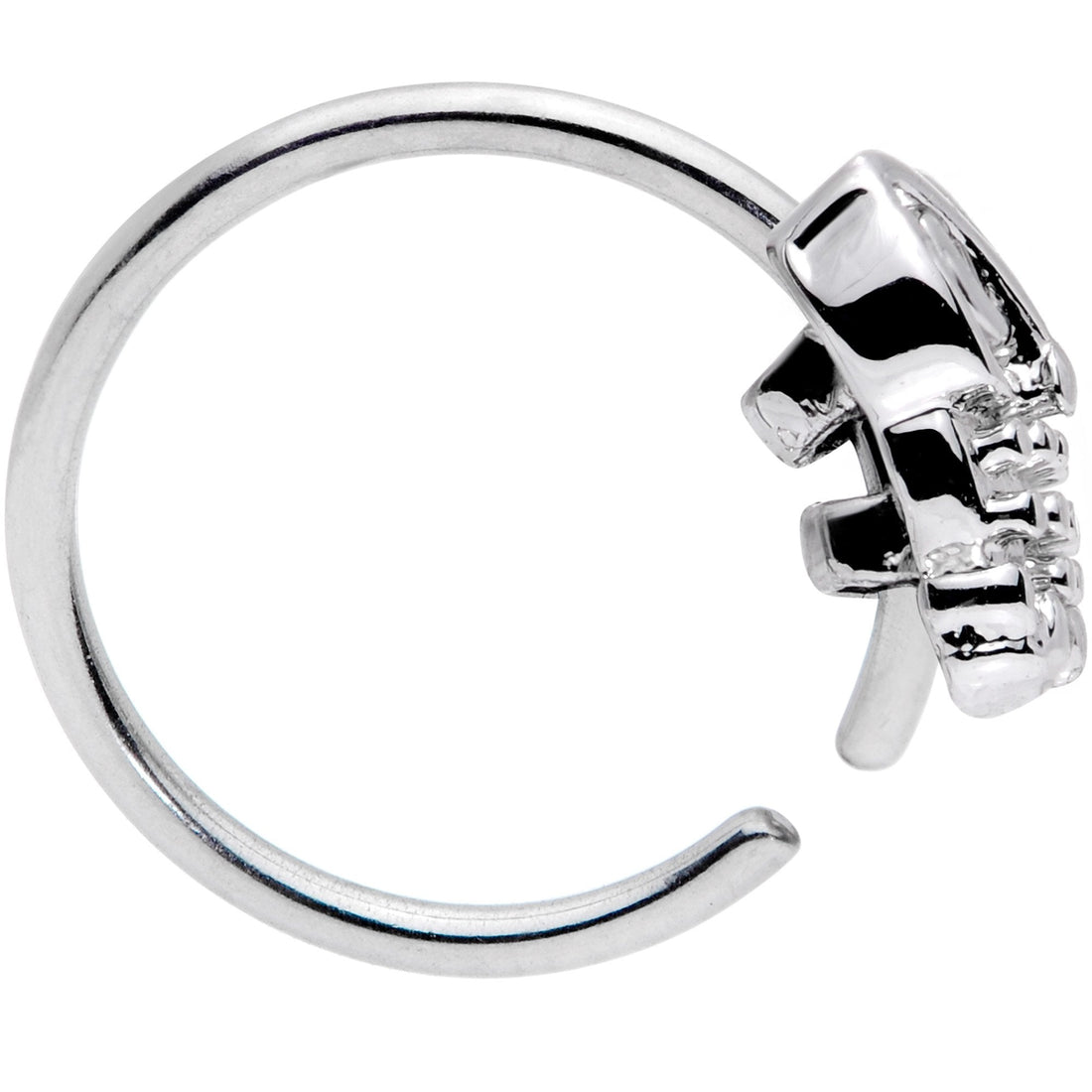 20G 5/16 Clear CZ Gem All About Owl Nose Hoop