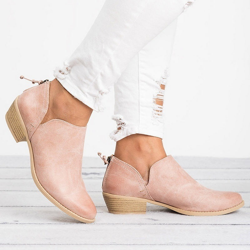 Women Retro Chunky Heel Ankle Boots Vintage Inspired Footwear - Image 2
