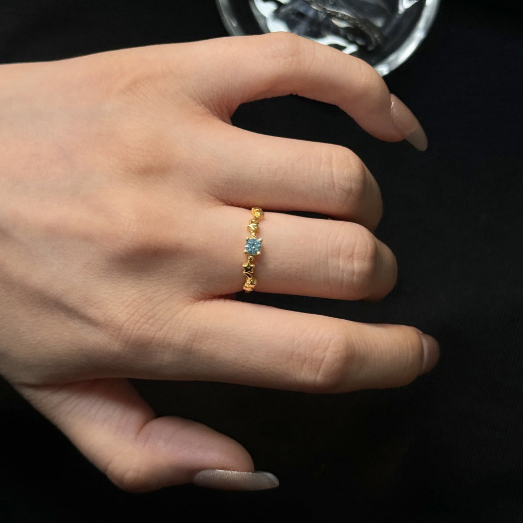 Fashionable Casual Womens Ring Inlaid With Zircon