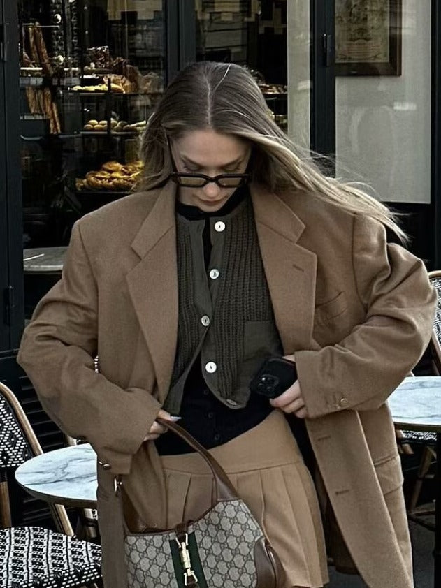 Women's Solid Khaki Pleated Short Skirt Harajuku Street Style - Image 5