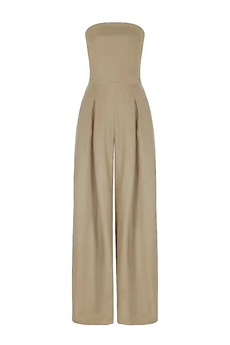 Women's Strapless Wide-Leg Jumpsuit