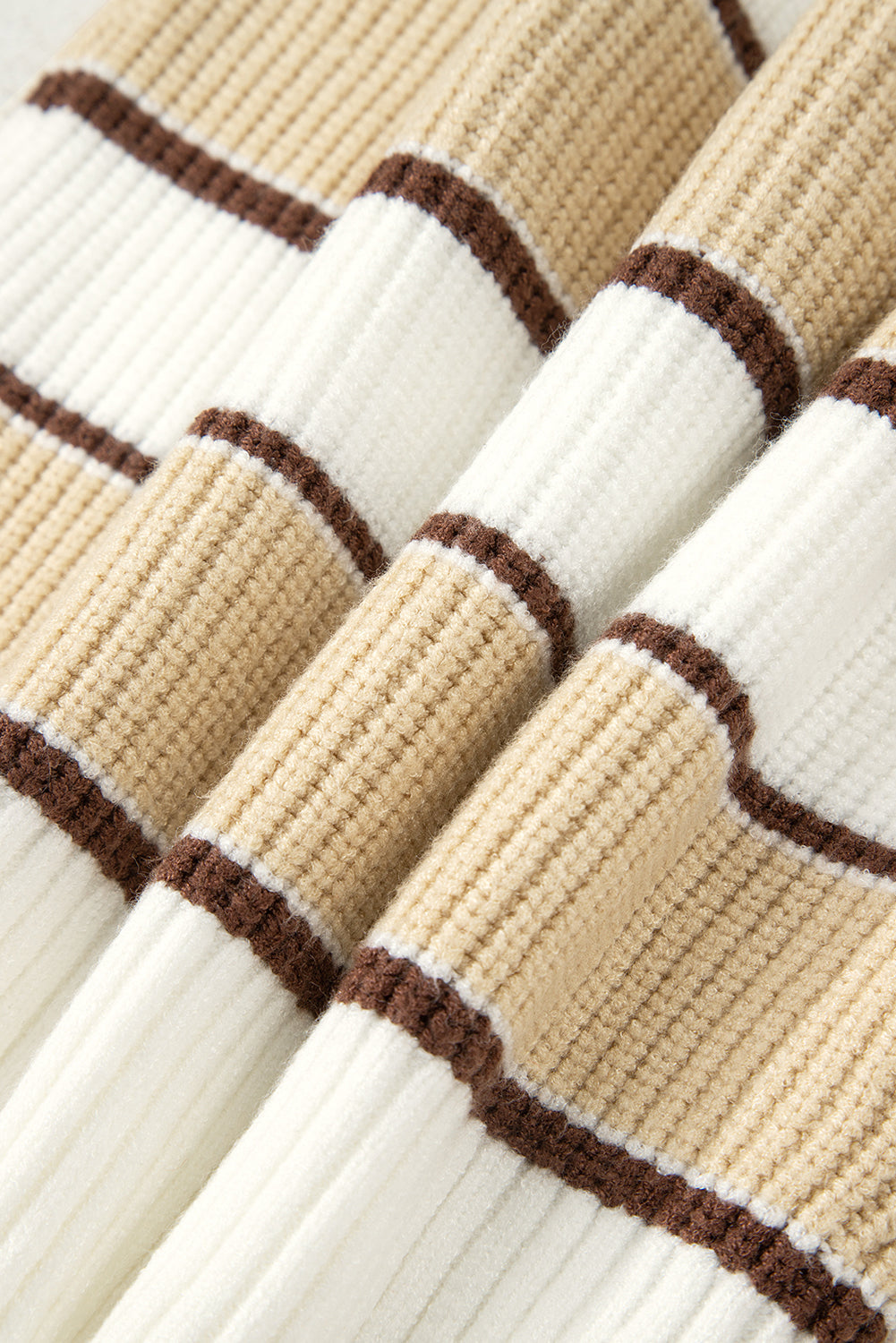 Stripe Half-Zip Drop Shoulder Sweater
