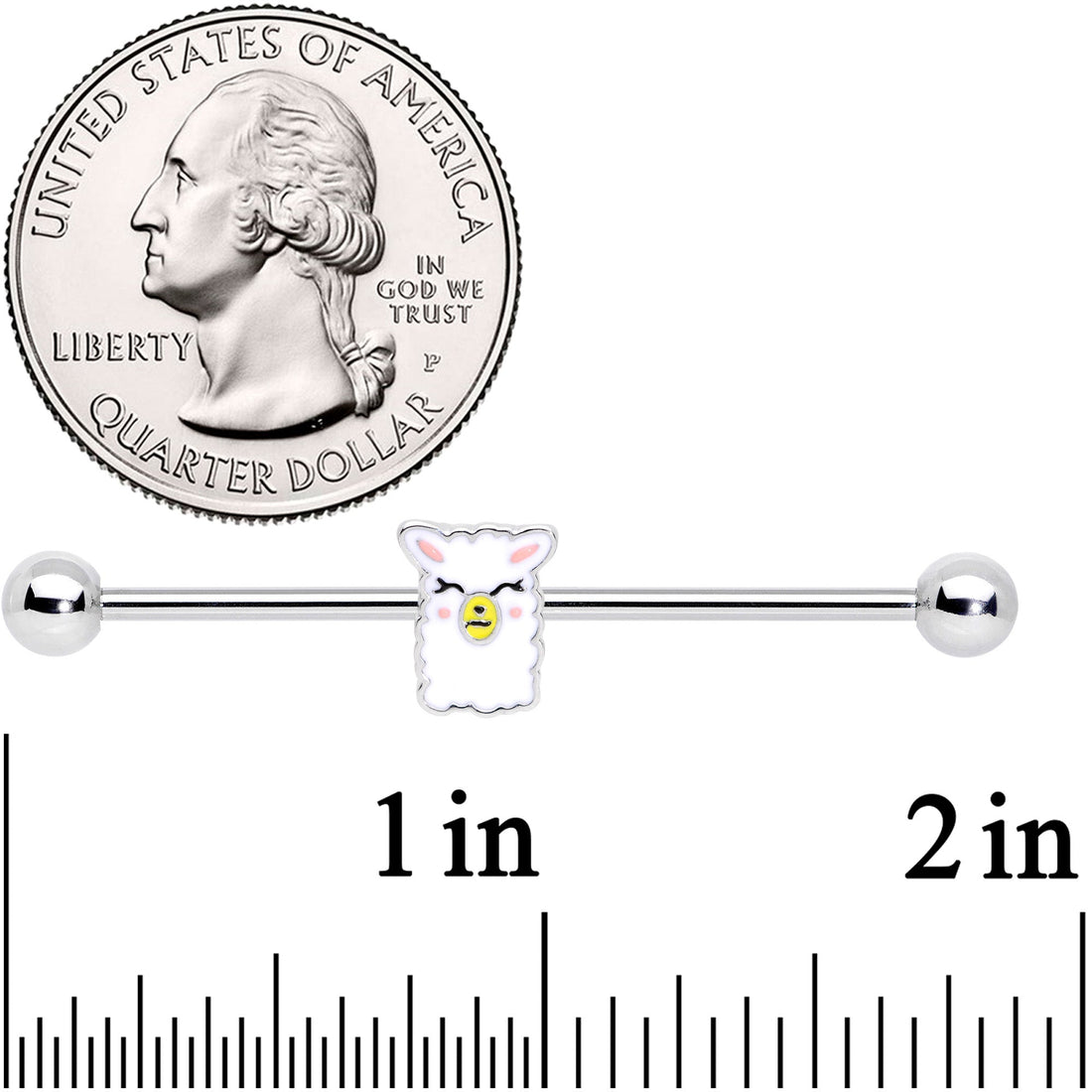 14G Sweet Llama Industrial Barbell 38mm