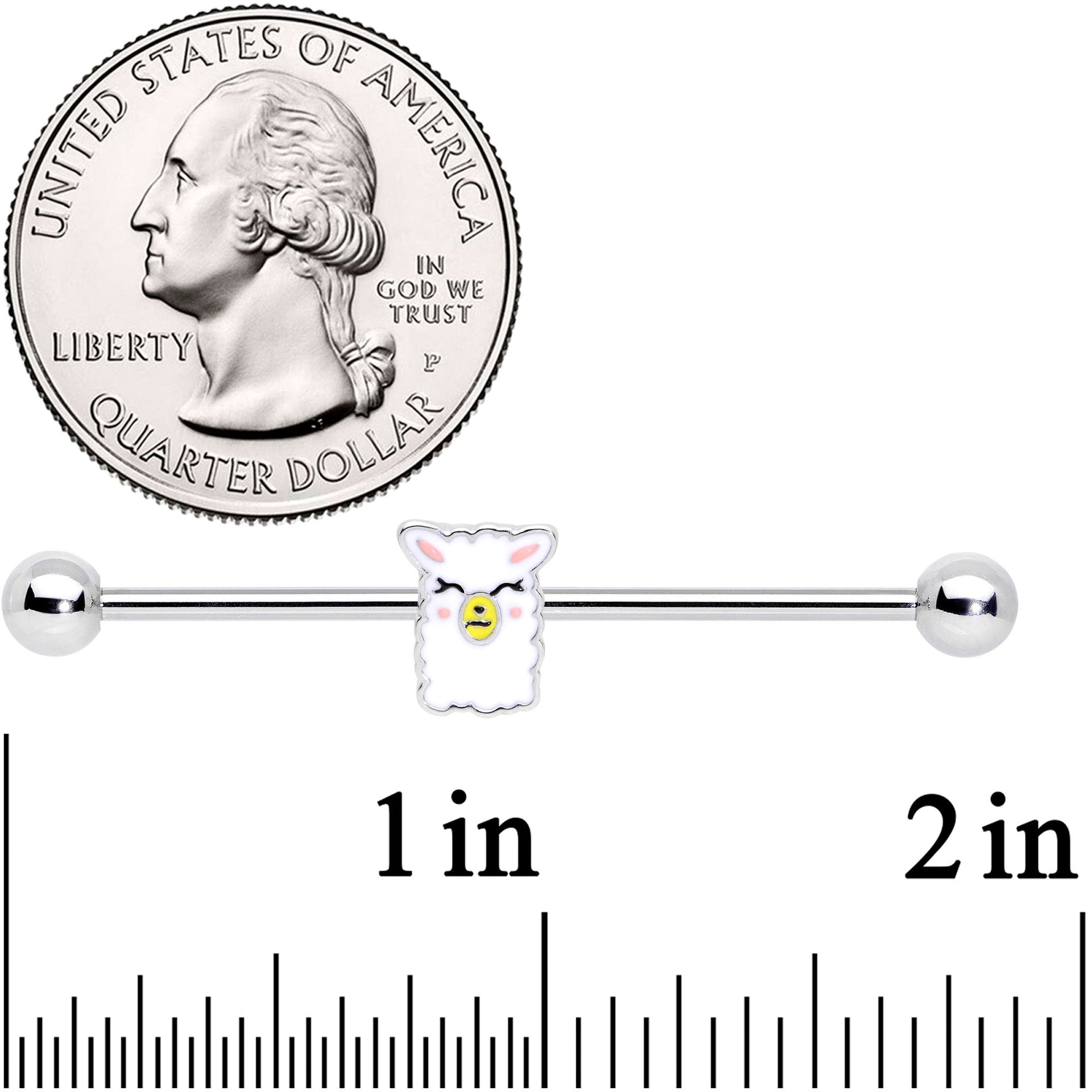 14G Sweet Llama Industrial Barbell 38mm