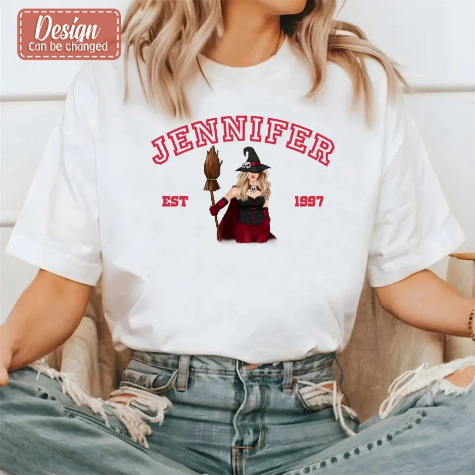 Personalized Witch T-shirt/Long Sleeve/Sweatshirt/Hoodie - Halloween Gift Idea For Witch/Bestie - Custom Name