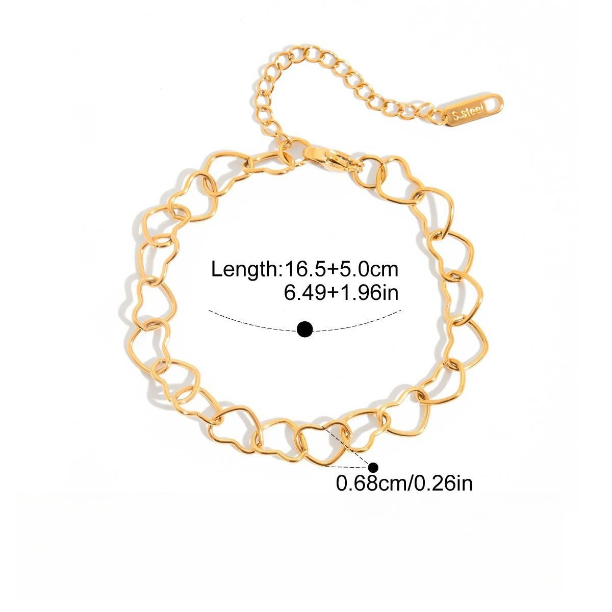 18K Gold Plated Minimalist Letter Titanium Steel Bracelet
