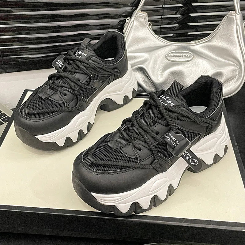 Chunky Platform Height Increasing Fashion Sneakers - Image 5