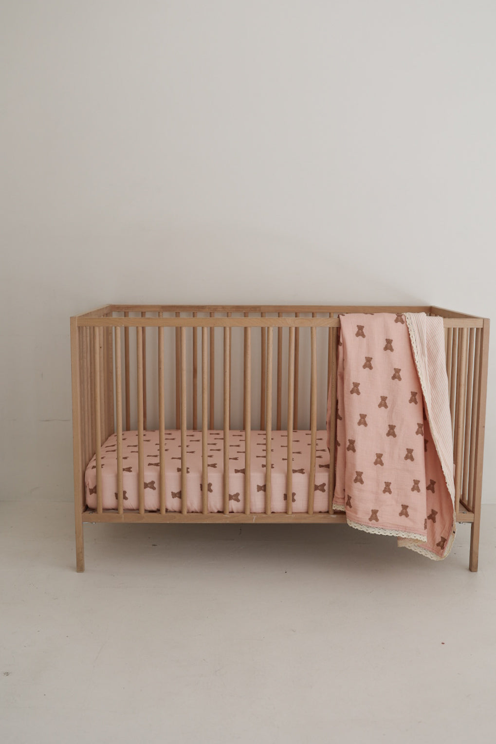 Pink Lottie and Sadie Stripe Muslin Baby Quilt - Image 2
