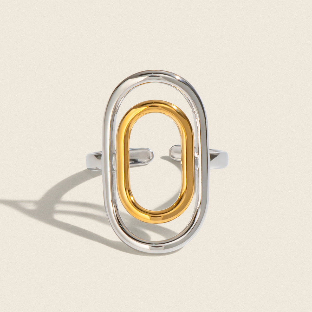 18k Gold-plated Stainless Steel Ring For Women