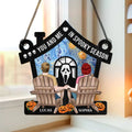 Personalized Couple Spooky Season Hanging Suncatcher Ornament - Gift Idea For Couple - You And Me