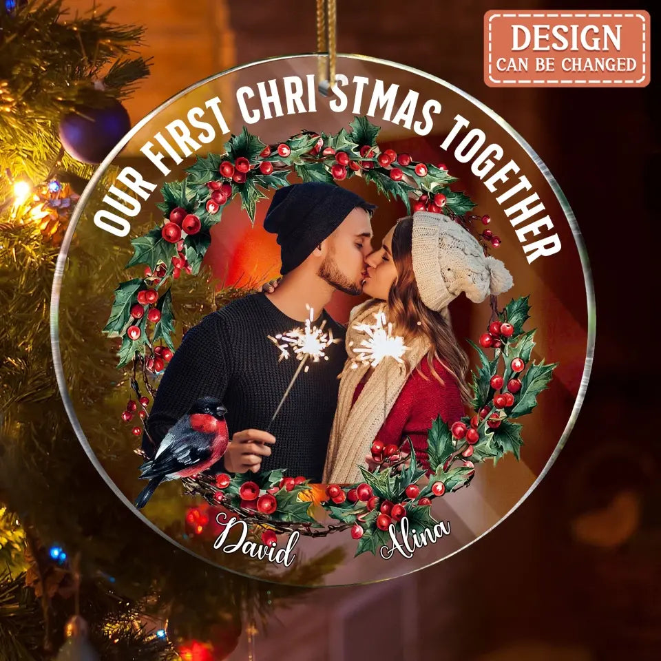 Custom Personalized Christmas Acrylic Ornament - Christmas Gift Idea For Couple/ Family - Upload Photo - Our First Christmas Together