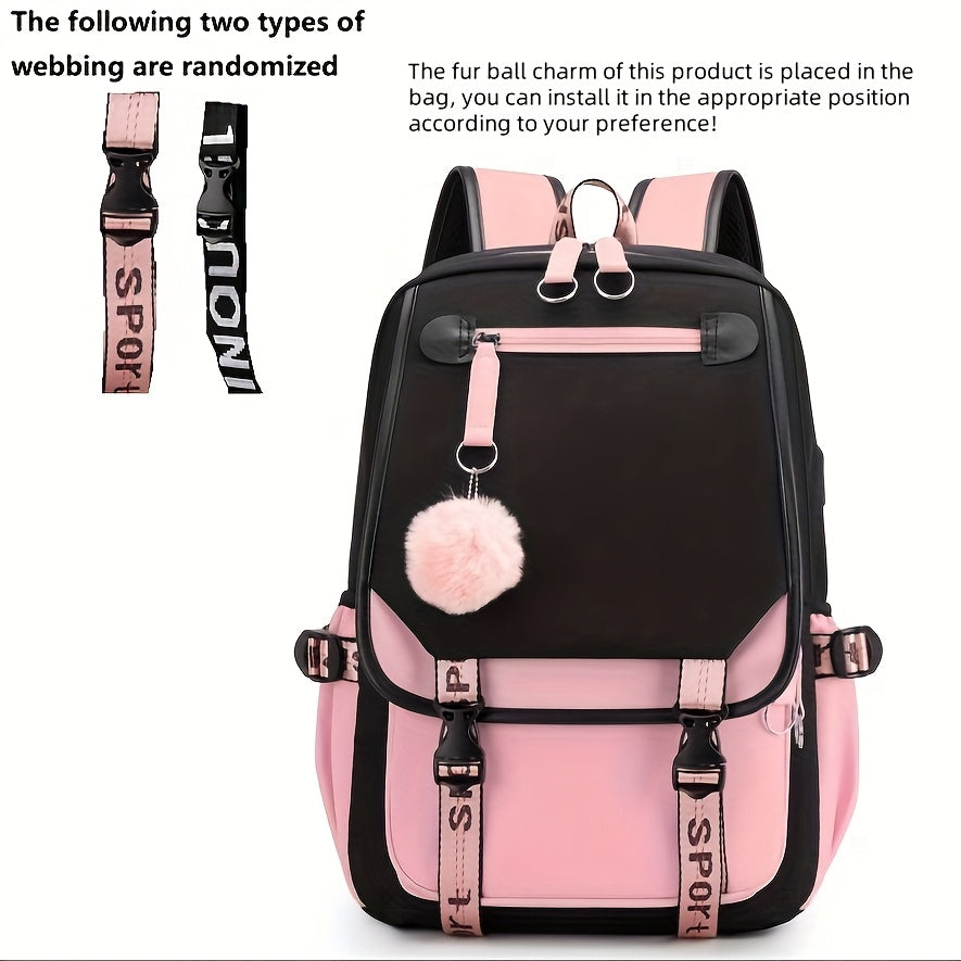 Spacious Fashion Casual Unisex Middle School Backpack