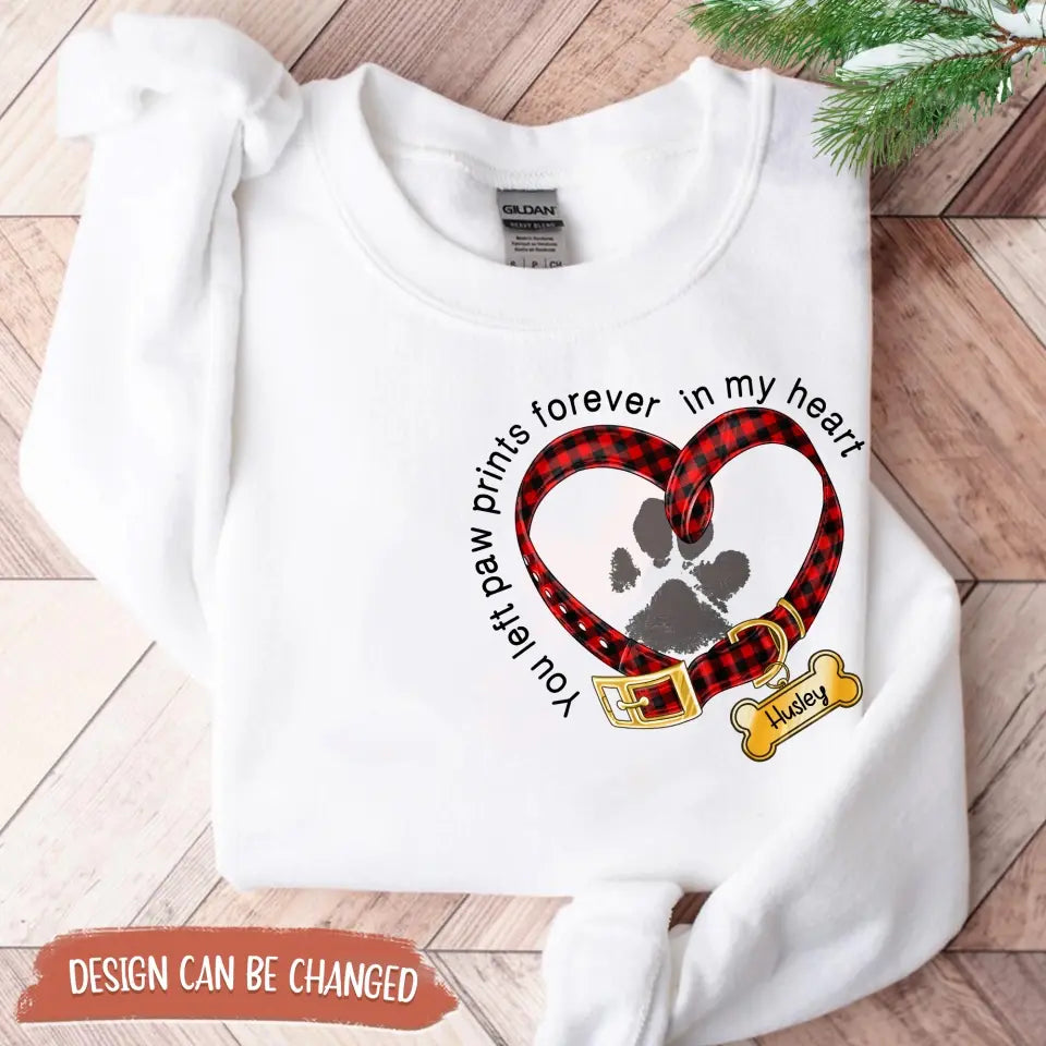 White Personalized Dog Lover Christmas Heart Sweatshirt