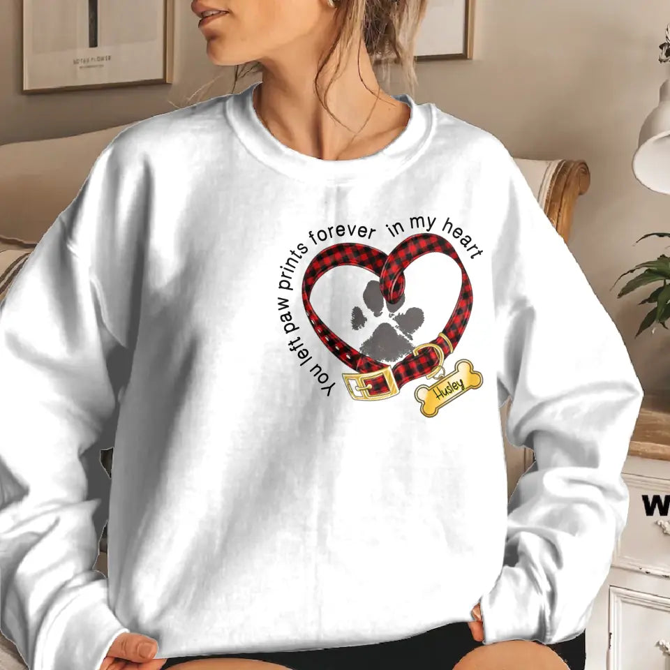 White Personalized Dog Lover Christmas Heart Sweatshirt