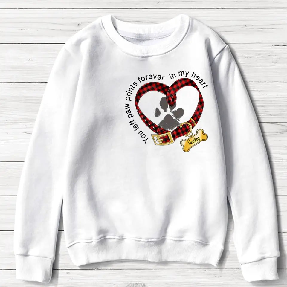 White Personalized Dog Lover Christmas Heart Sweatshirt