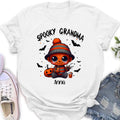 Personalized Spooky Grandma T-shirt/Long Sleeve/Sweatshirt/Hoodie - Holliday Gift Idea For Grandma/Mother - Up to 6 Kids