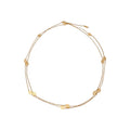 18K gold plated pig nose design link necklace with smooth geometric finish
