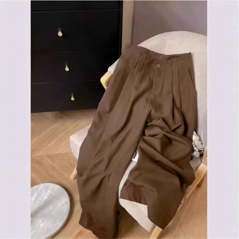 Women's High-Waisted Wide-Leg Trousers Comfortable Casual Pants